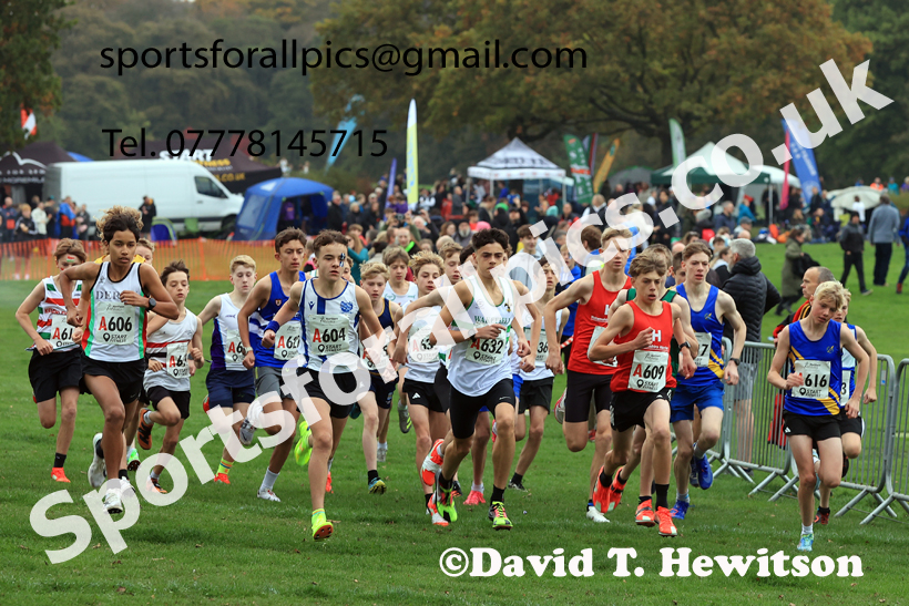 Boys Under-15s relay, 2025 Northern Cross Country Relays, Graves Park, Sheffield. Photo: David T. Hewitson/Sports for All Pics